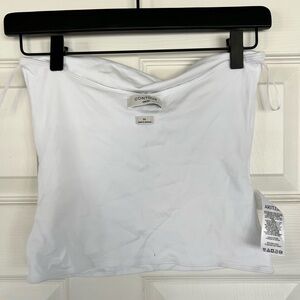 Aritzia White Strapless Contour Top